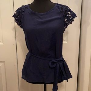 E&M | women’s top | blouse | small | navy blue